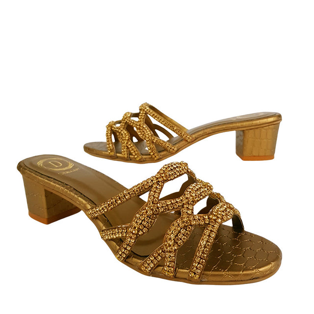 Refined Gold Block Heel Sandals