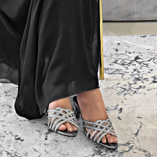Jamilah Regal Grey Pencil Heel Sandals