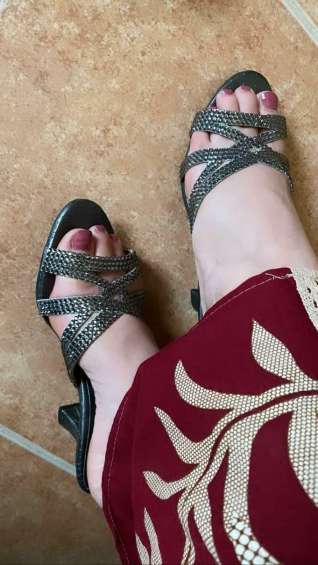 Inaya Classic Grey Pencil Heel Sandals