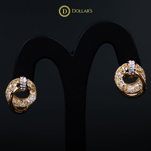 Rose Gold Chain Pendant with Earrings