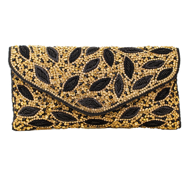 Black Gold Handcrafted Beaded Chain Handbags