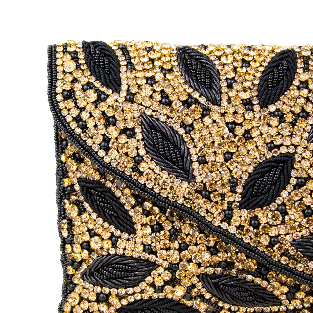 Black Gold Handcrafted Beaded Chain Handbags