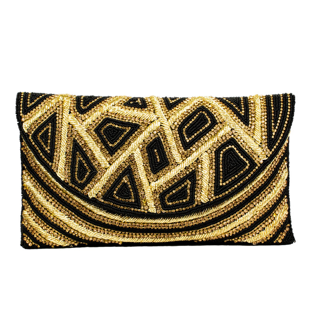 Black Gold Handcrafted Beaded Chain Handbags