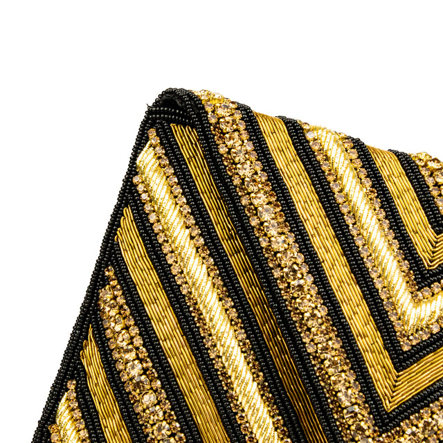 Black Gold Handcrafted Beaded Chain Handbags