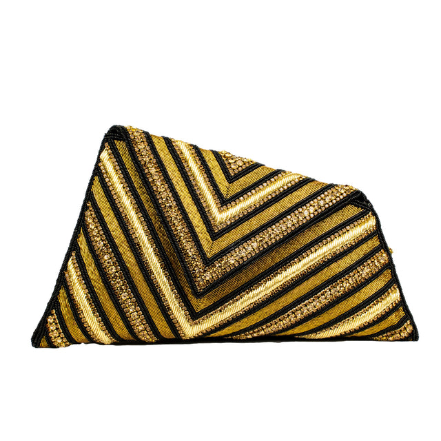 Black Gold Handcrafted Beaded Chain Handbags
