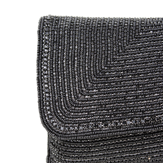 Black Handcrafted Crystal Embellished Jute Handbags