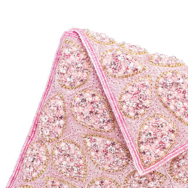 Pink Handcrafted Beads Work Beaded Chain Handbags