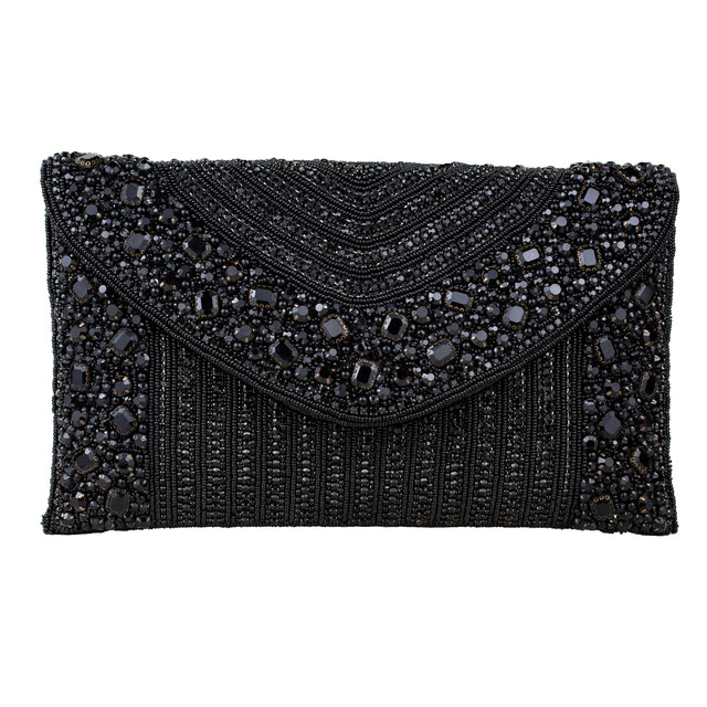 Black Handcrafted Beaded Chain Handbags