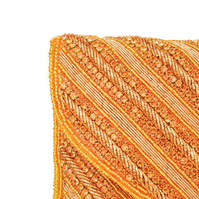 Orange Handcrafted Beads Work Beaded Chain Handbags