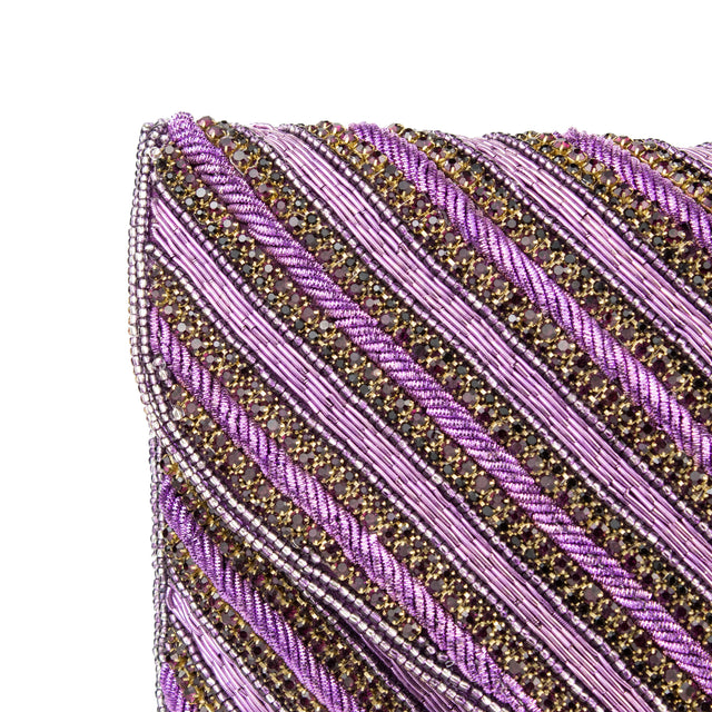 Purple Handcrafted Beads Work Beaded Chain Handbags