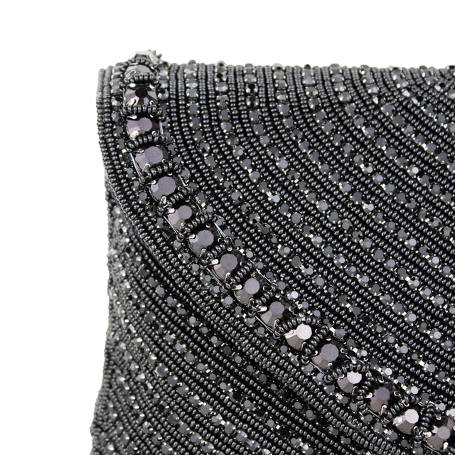 Black Handcrafted Crystal Embellished Jute Handbags