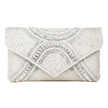 Silver Handcrafted Authentic Jute Crystal Embellished Handbags