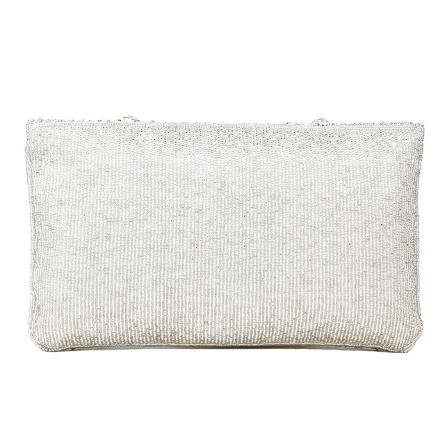 Silver Handcrafted Authentic Jute Crystal Embellished Handbags