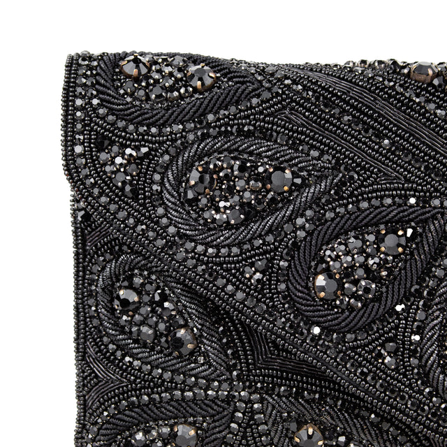 Black Handcrafted Crystal Embellished Jute Handbags