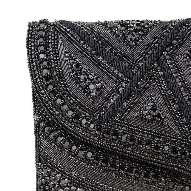 Black Handcrafted Crystal Embellished Jute Handbags