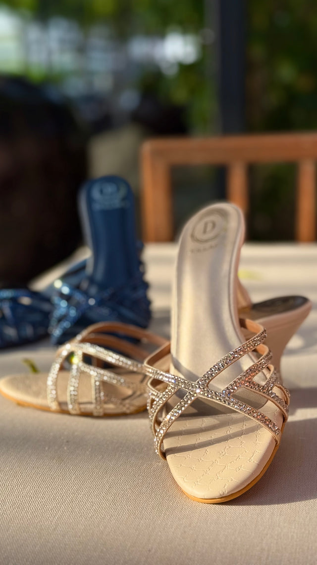Abeer Luxury Handcrafted Cream Heel Sandals