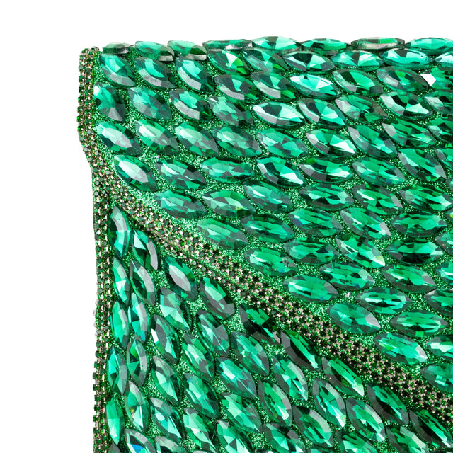 Green Handcrafted Beaded Chain Handbags
