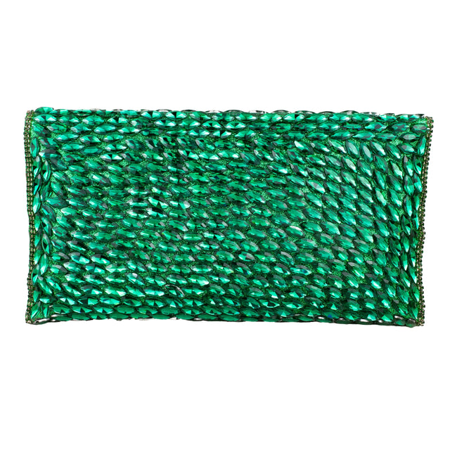 Green Handcrafted Beaded Chain Handbags