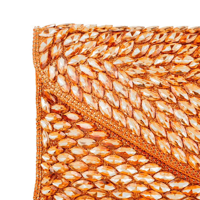 Orange Handcrafted Beads Work Beaded Chain Handbags