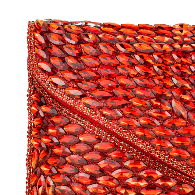 Red Handcrafted Beads Work Beaded Chain Handbags