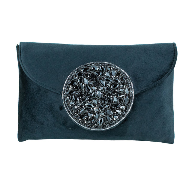 Black Handcrafted Crystal Embellished Jute Handbags
