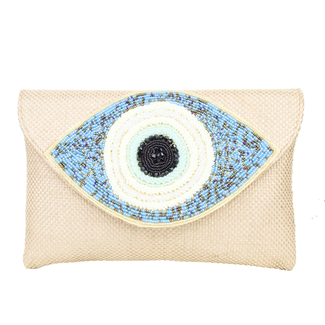 Brown Handcrafted Crystal Jute Handbags