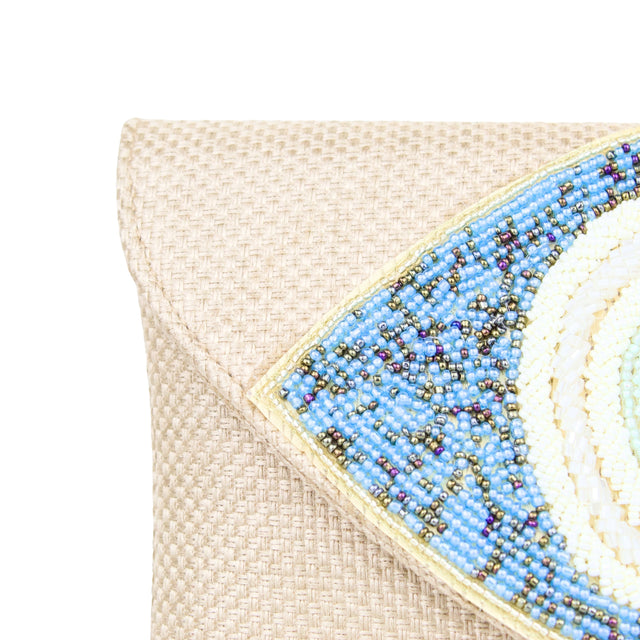 Brown Handcrafted Crystal Jute Handbags