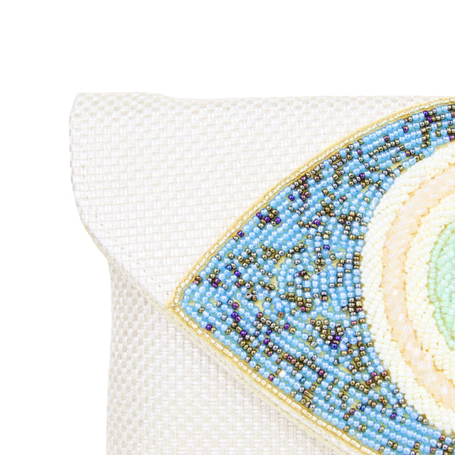 Cream Handcrafted Jute Crystal Embellished Handbags