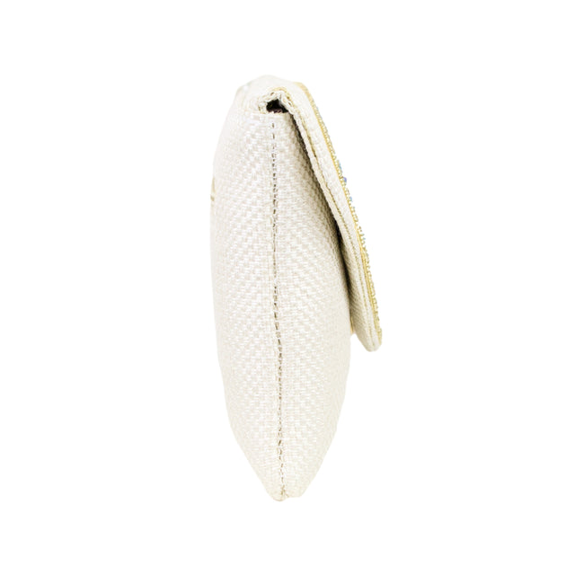 Cream Handcrafted Jute Crystal Embellished Handbags