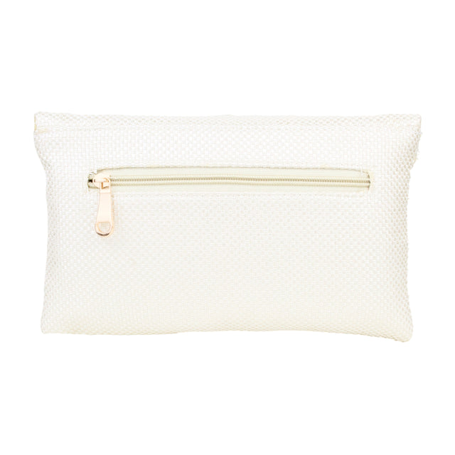 Cream Handcrafted Jute Crystal Embellished Handbags