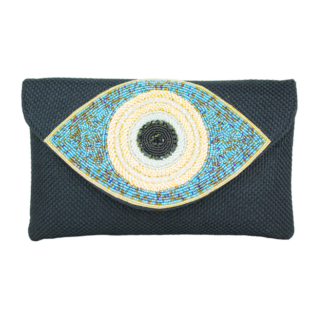Black Handcrafted Crystal Embellished Jute Handbags