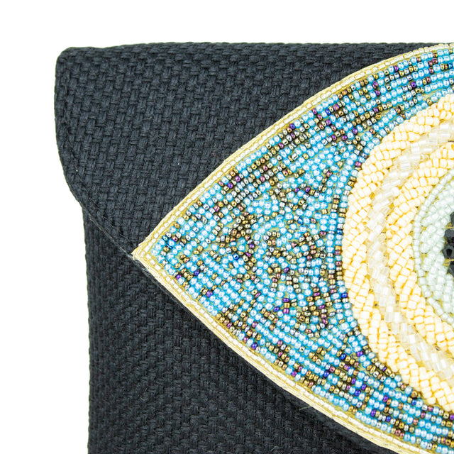 Black Handcrafted Crystal Embellished Jute Handbags