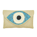 Brown Handcrafted Crystal Jute Handbags