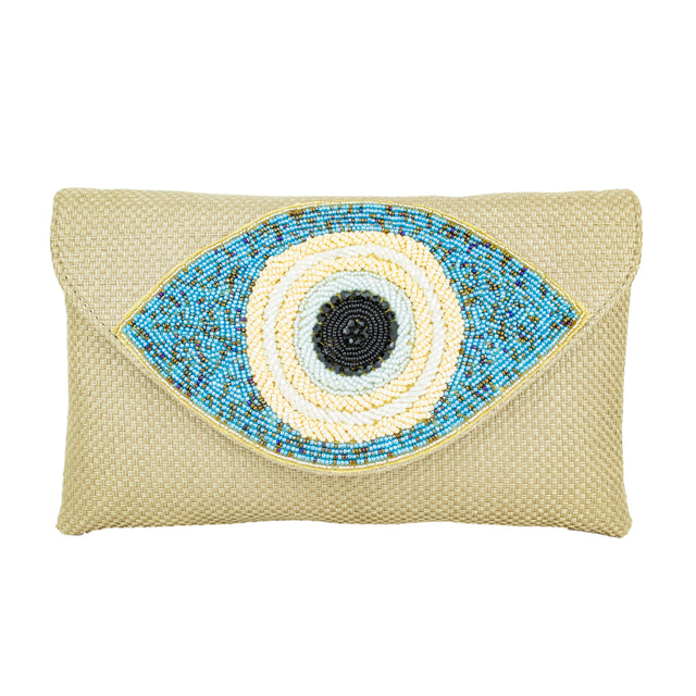 Brown Handcrafted Crystal Jute Handbags