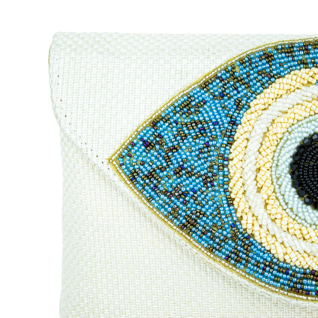 Cream Handcrafted Jute Crystal Embellished Handbags