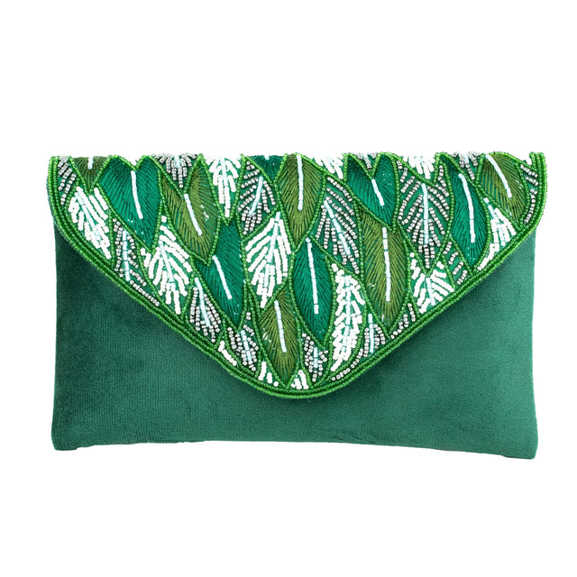Handmade Elham Green Clutch Bag