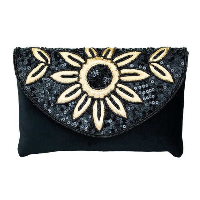 Handmade Nasira Black Clutch Bag