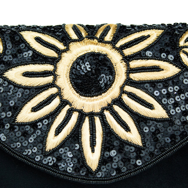 Handmade Nasira Black Clutch Bag