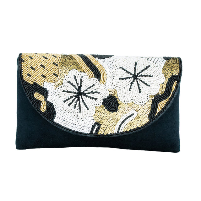 Black Handcrafted Crystal Embellished Jute Handbags