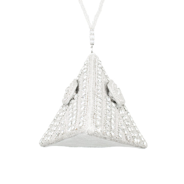 Silver Handcrafted Authentic Jute Crystal Embellished Handbags