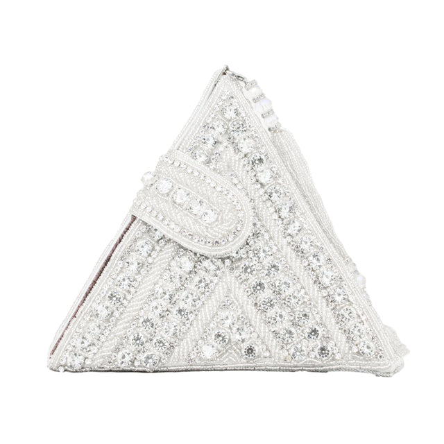 Silver Handcrafted Authentic Jute Crystal Embellished Handbags