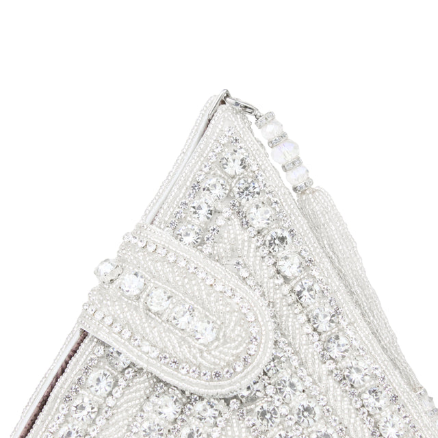 Silver Handcrafted Authentic Jute Crystal Embellished Handbags