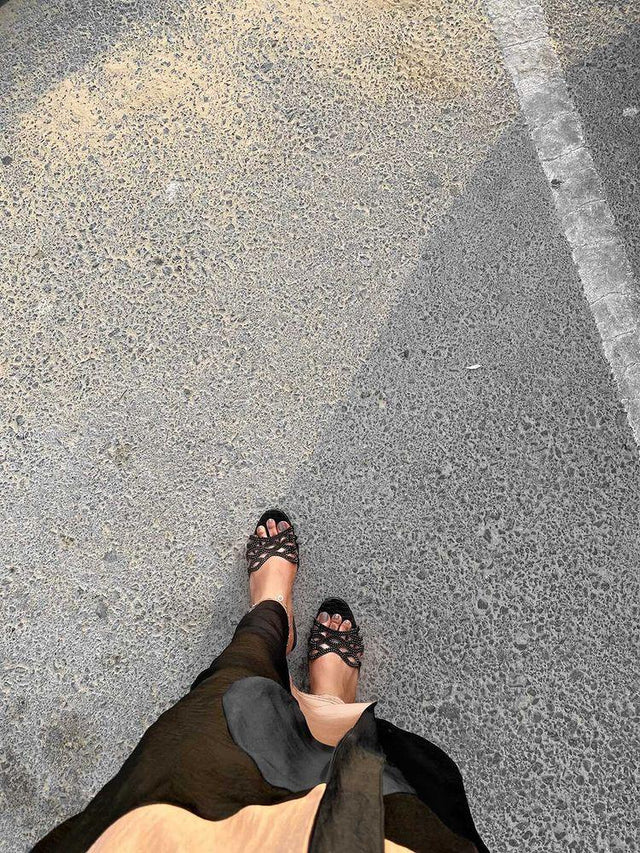 Nayla Bold Black Block Heel Sandals