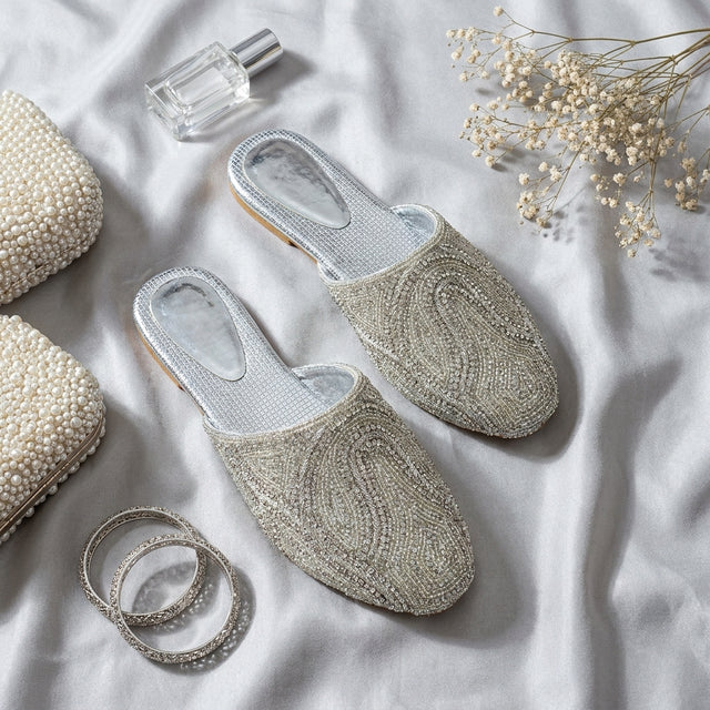 Silver Flat Elegant Flats | S106F-S