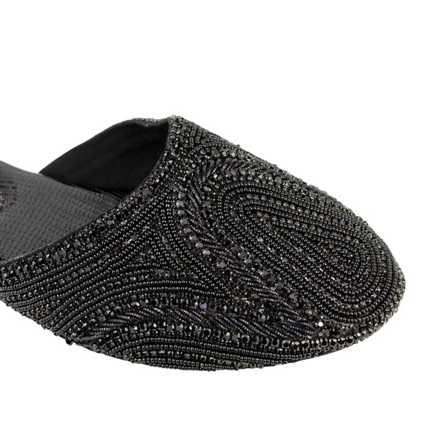 Black Flat Elegant Slides | S106F-B