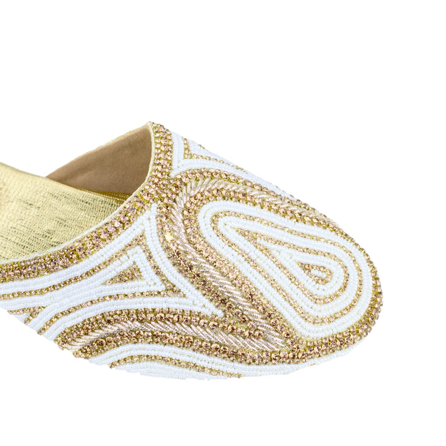 Cream Flat Elegant Slides | S106F-C