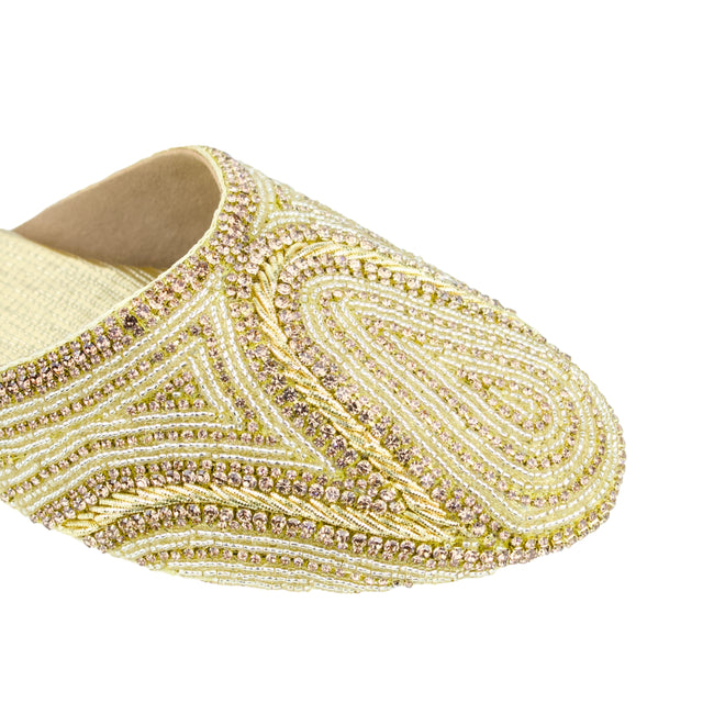Gold Flat Elegant Slippers | S106F-G
