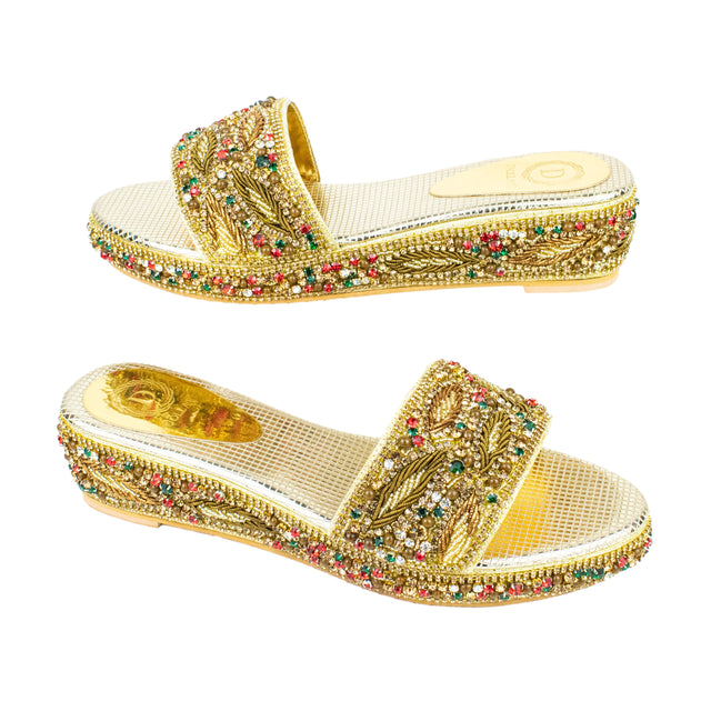 Handcrafted Multi Colour Wedge Sandals