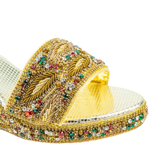 Handcrafted Multi Colours Wedge Sandals