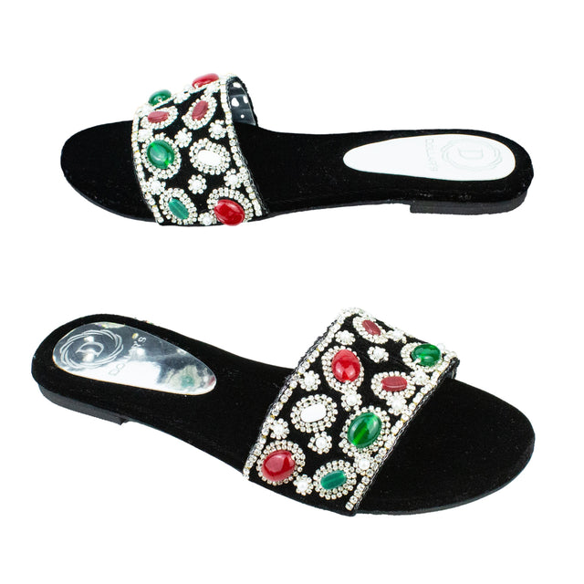 Regal Silver Flat Slippers